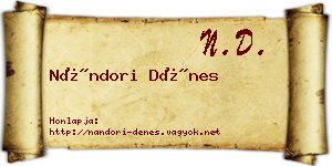 Nándori Dénes névjegykártya