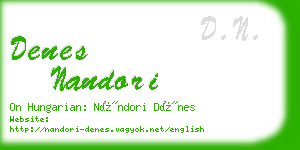 denes nandori business card